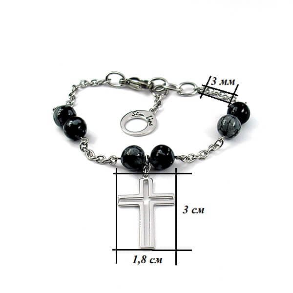 ГРИВНА КРЪСТ С ОБСИДИАН - Image 2